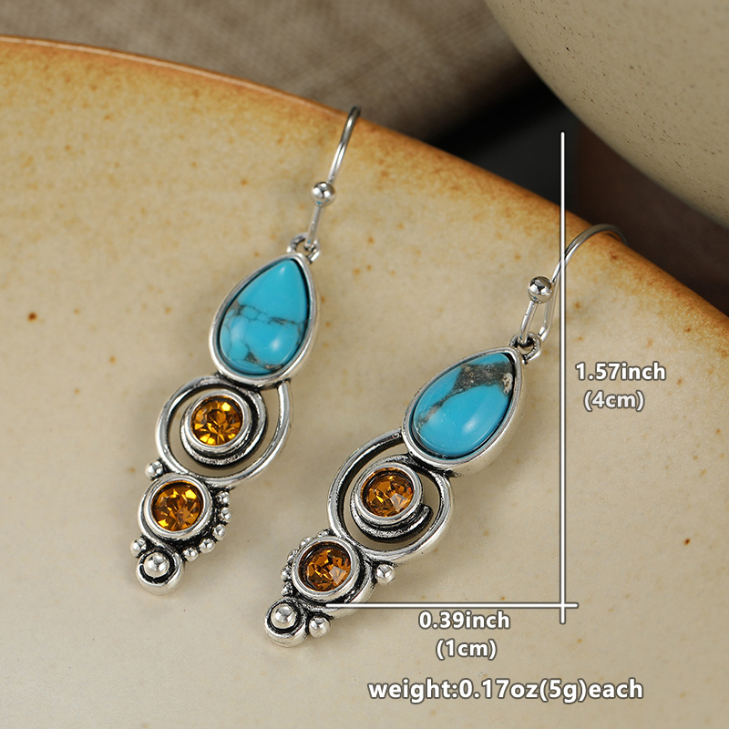 Women's Vintage Spiral Layer Hook Drop Dangle Earrings, Bohemian Style